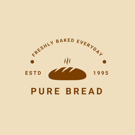Modèle de visuel Emblème de boulangerie traditionnelle avec miche de pain frais - Logo
