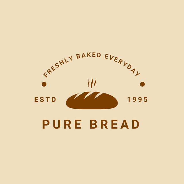 Traditional Bakery Emblem with Fresh Loaf Of Bread Logoデザインテンプレート