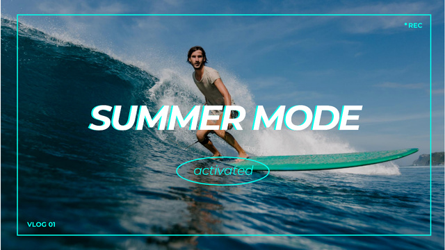 Summer Inspiration with Man on Surfboard Youtube Thumbnail – шаблон для дизайна