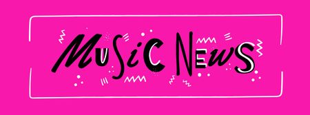 Music News ad in Pink Facebook cover Design Template