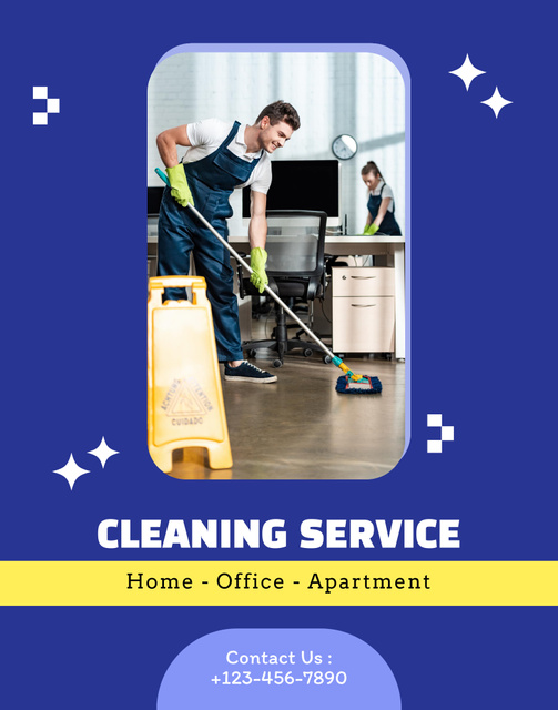 Safe Cleaning Service For Home And Office Poster 22x28in Πρότυπο σχεδίασης
