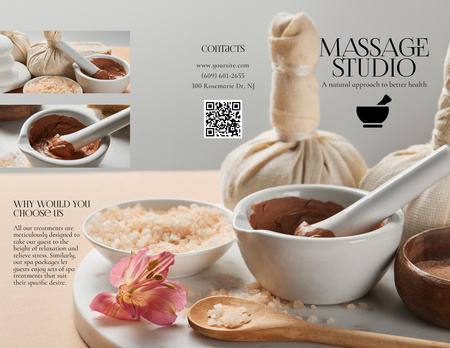 Massage Studio Ad with Beautiful Spa Composition Brochure 8.5x11in Design Template