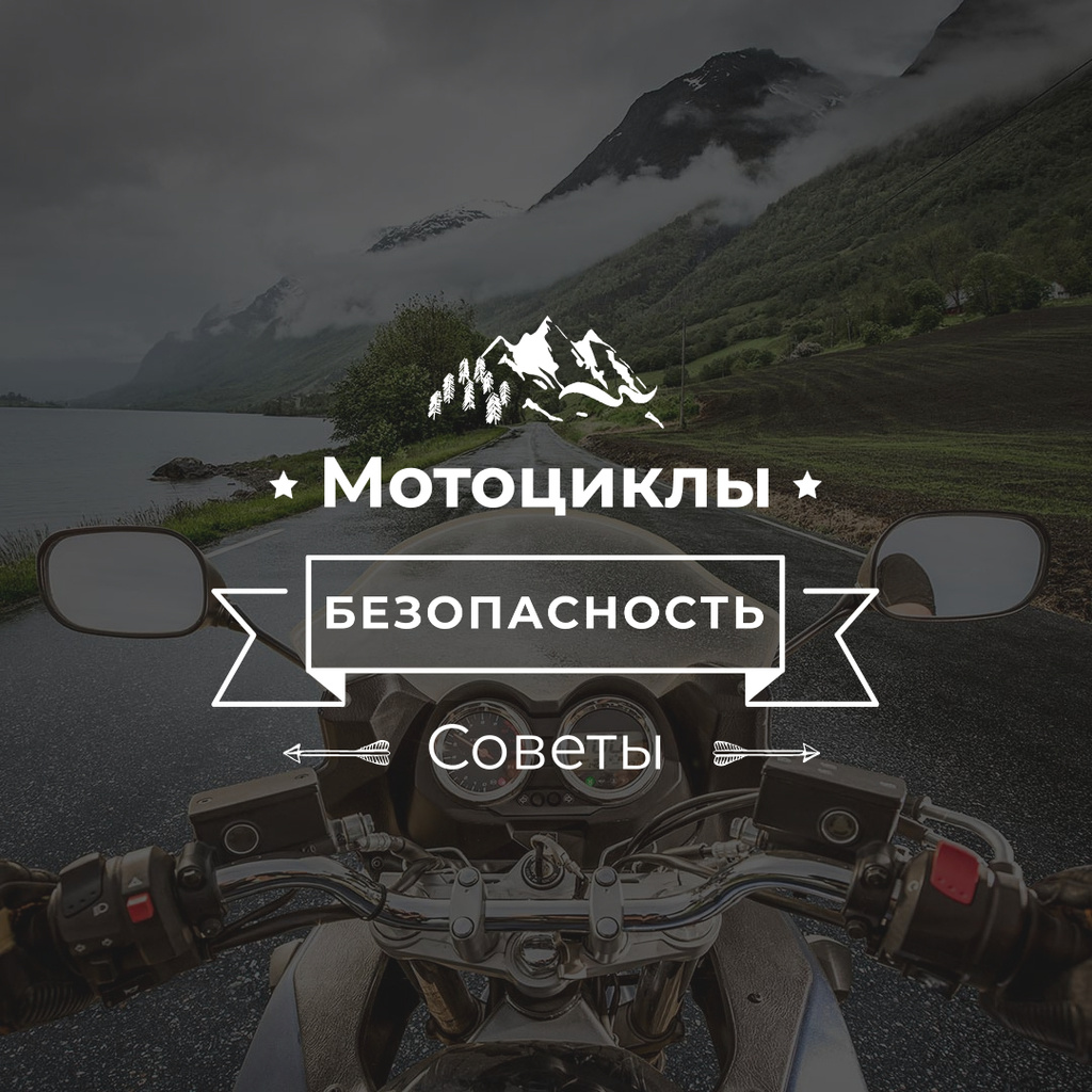 Motorcycle safety tips with Bike on road Instagram AD Design Template