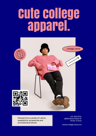 College Apparel and Merchandise Poster A3 – шаблон для дизайну