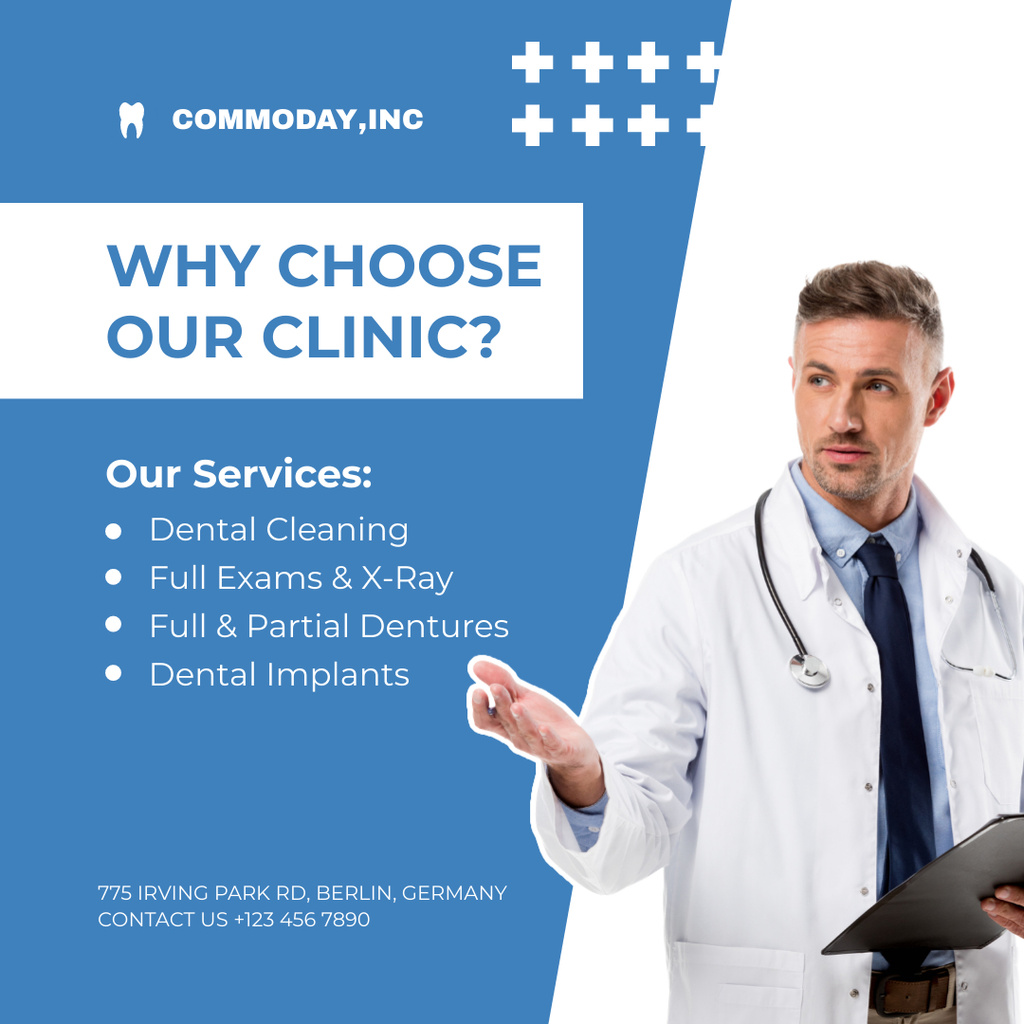 List Healthcare Clinic Services Instagramデザインテンプレート