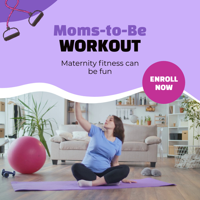 Effective Fitness Workout For Pregnant Women Animated Post – шаблон для дизайну