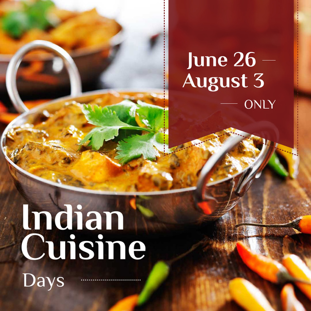 Designvorlage Indian Cuisine Dish Offer für Instagram