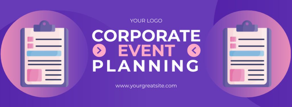 Plantilla de diseño de Vivid Advertising of Corporate Event Planning Services Facebook cover 