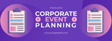 Plantilla de diseño de Publicidad vívida de servicios de planificación de eventos corporativos. Facebook cover 