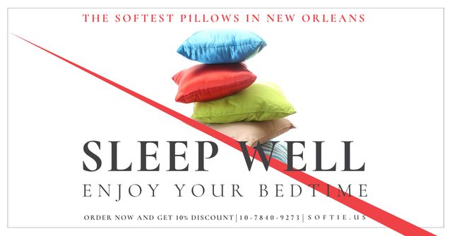 Softest pillows Sale Offer Facebook AD Modelo de Design