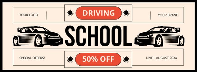 Special Driving School Offer At Discounted Rates Facebook cover Šablona návrhu