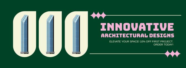 Platilla de diseño Innovative Architectural Designs With Glass Skyscrapers And Discount Facebook cover