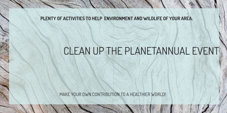 Ecological event announcement on wooden background Image Design Template