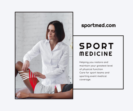 Template di design annuncio di medicina sportiva Facebook