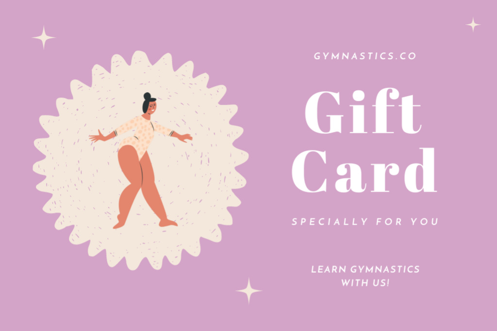 Designvorlage Gymnastic Studio Promotion in Pink für Gift Certificate