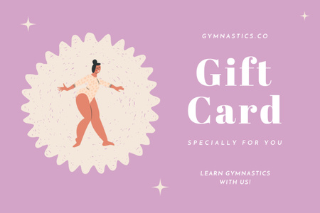 Platilla de diseño Gymnastic Studio Promotion in Pink Gift Certificate