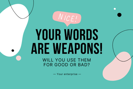 Awareness about Words are Weapons Postcard 4x6in Design Template