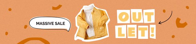 Ontwerpsjabloon van Ebay Store Billboard van Fashion Sale Announcement with Yellow Jacket