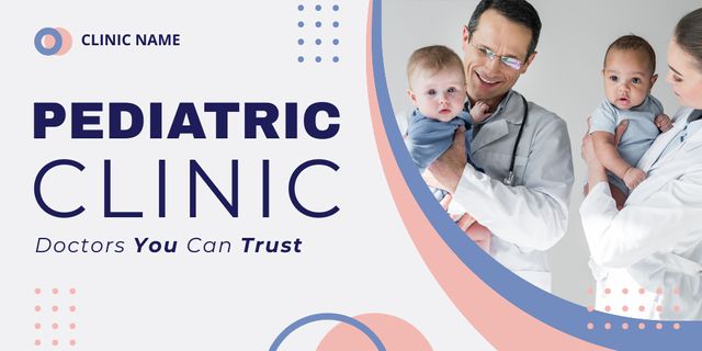 Ontwerpsjabloon van Twitter van Pediatric Clinic Services Ad