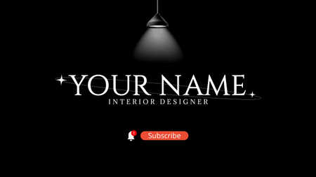 Anúncio do estúdio de design de interiores com luminária estilosa Youtube Modelo de Design