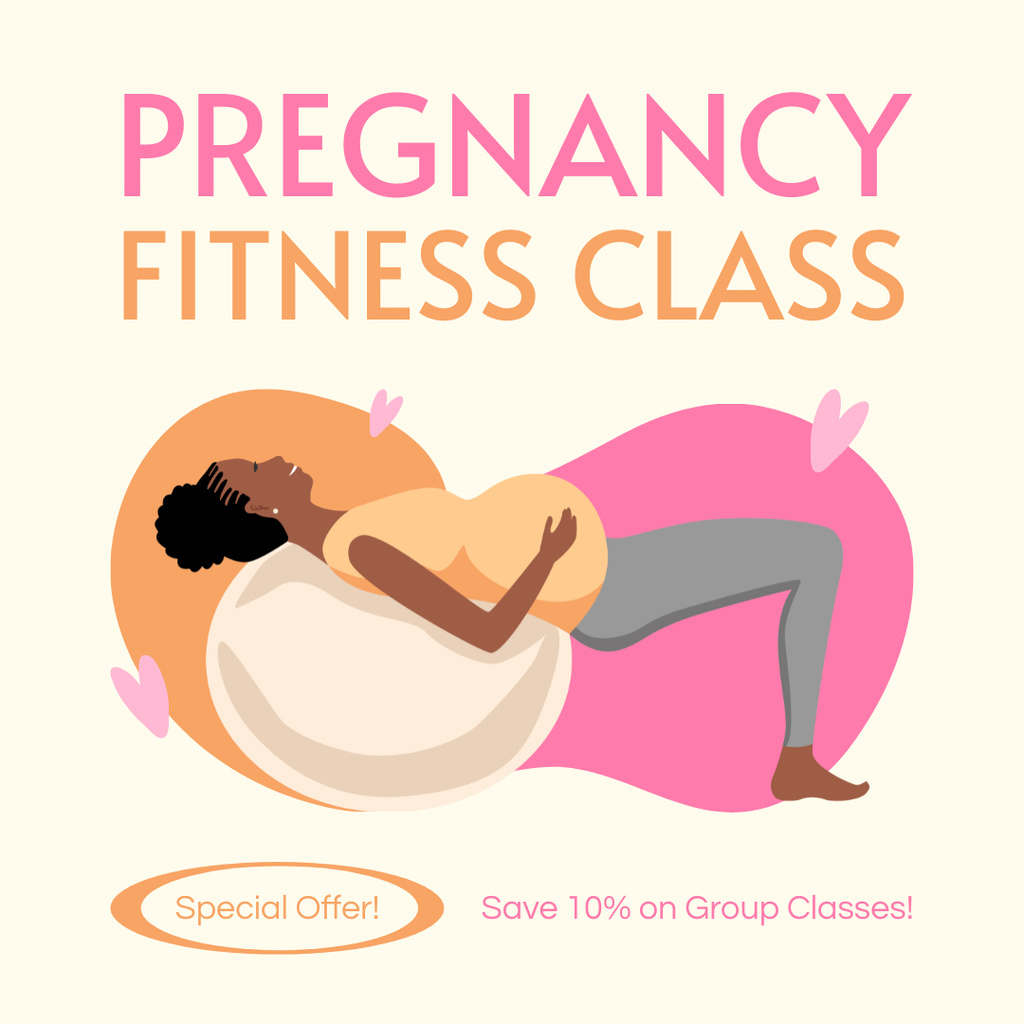 Platilla de diseño Young Pregnant Woman Playing Sports with Fitball Instagram AD