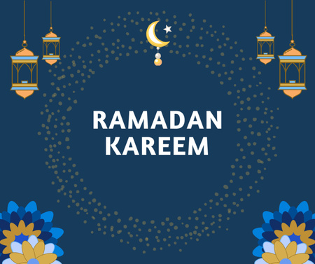 Greeting on Holy Month of Ramadan Facebook Design Template