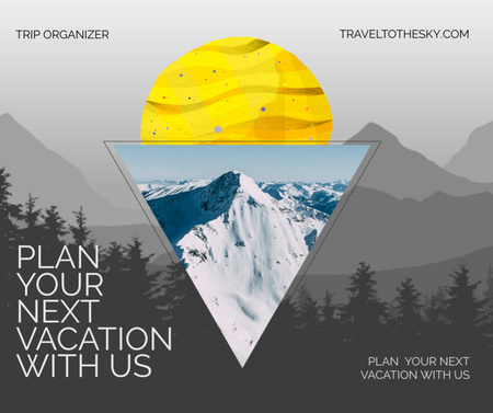 Modèle de visuel Paysage montagneux pour une annonce d'agence de voyage - Facebook