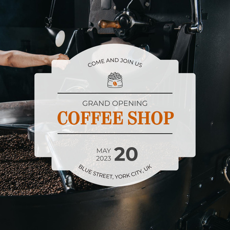 Cafe Ad with Coffee Machine Instagram Design Template