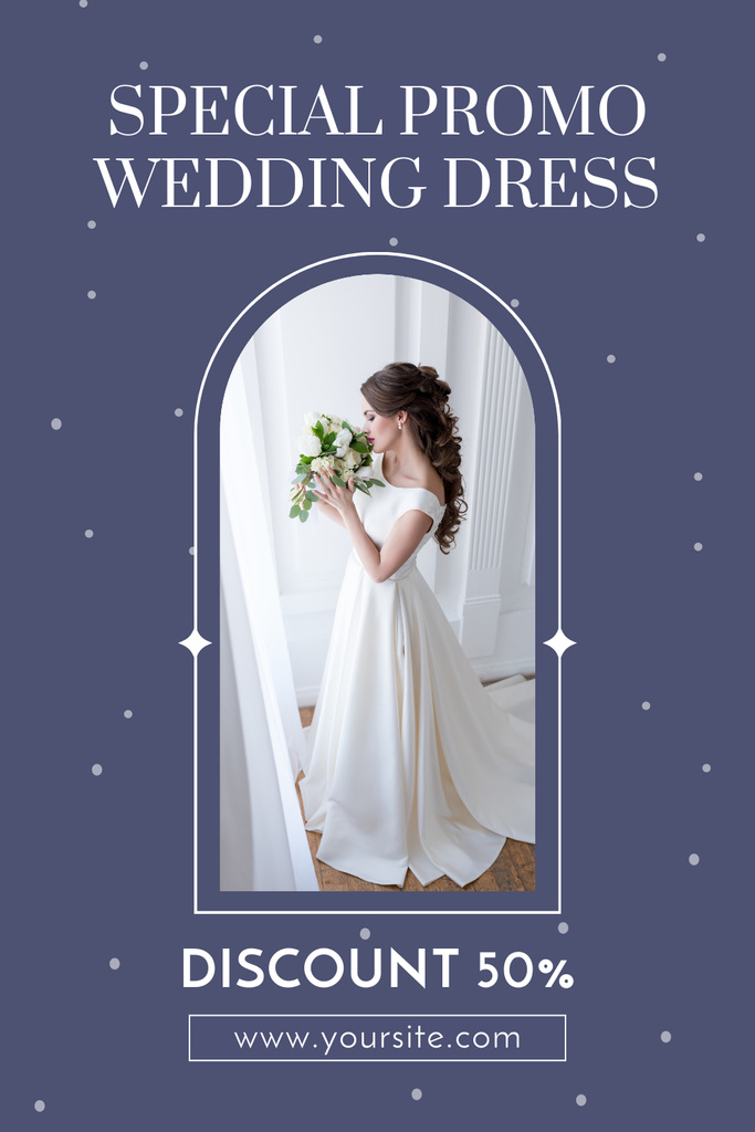 Special Promotion for Branded Wedding Dresses Pinterest Design Template