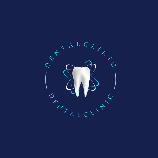 Dental Сlinic Emblem with Tooth Logo Design Template