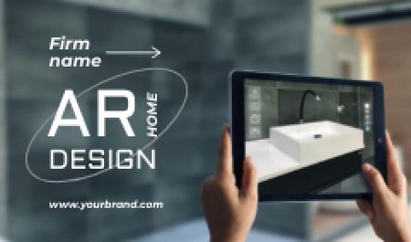 Ontwerpsjabloon van Business card van Virtual Interior Design Ad