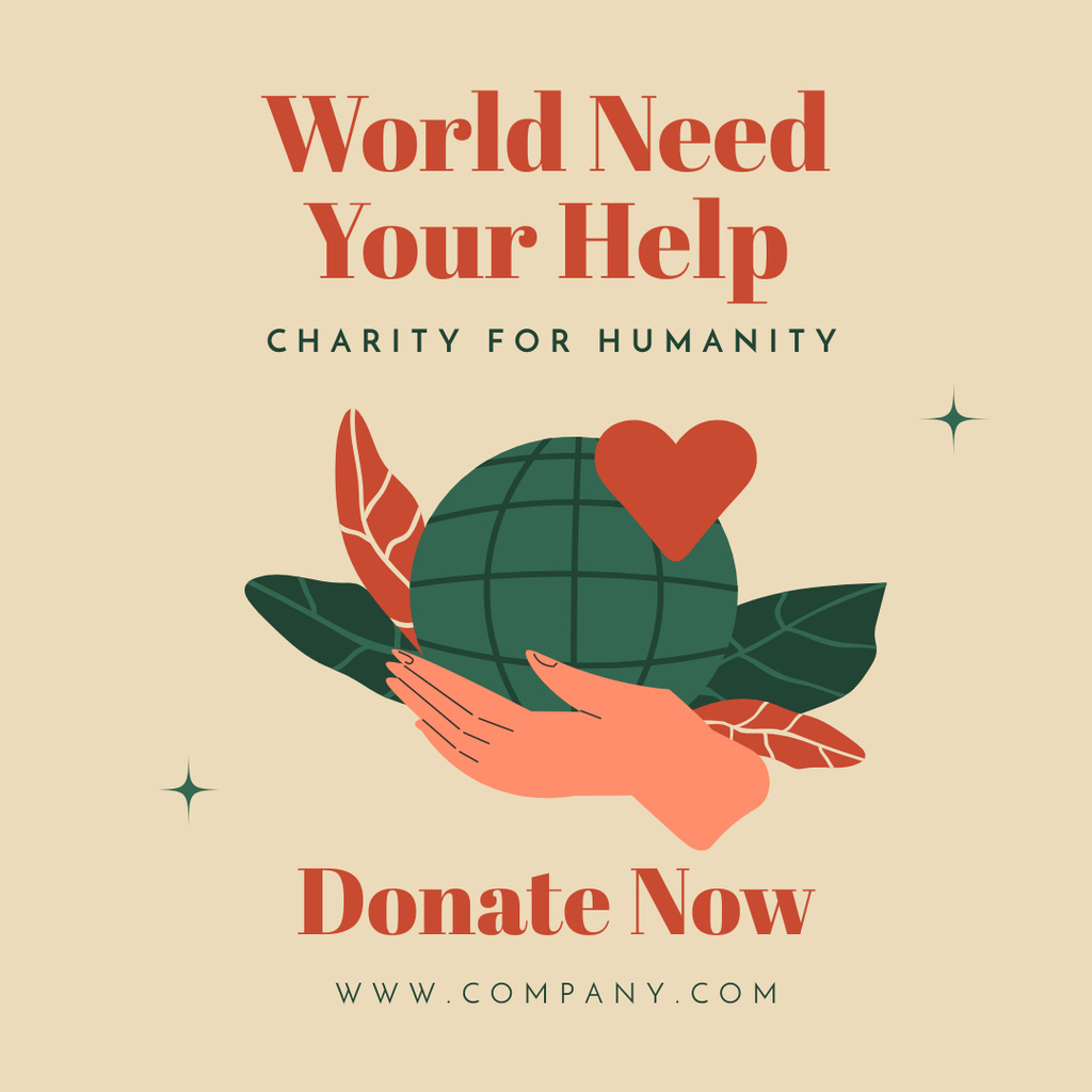 Call to Donate to Charitable Organization Instagram Design Template