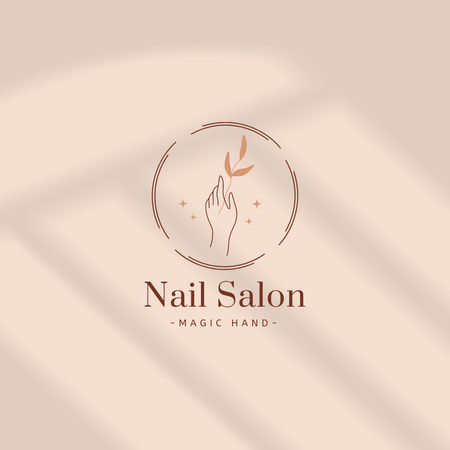 Relaxing Salon Services for Nails Logo 1080x1080px Šablona návrhu