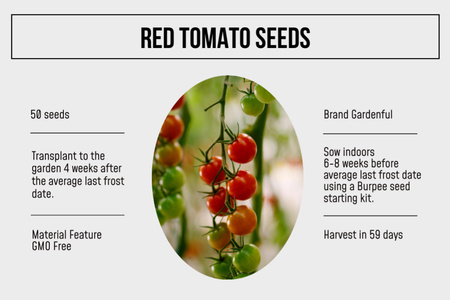 Ontwerpsjabloon van Label van Red Tomato Seeds Ad