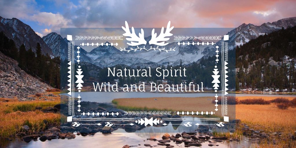 Natural spirit with Scenic Landscape Twitter Πρότυπο σχεδίασης