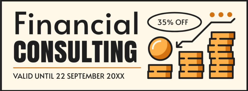 Financial Consulting Ad with Offer of Discount Facebook cover Tasarım Şablonu