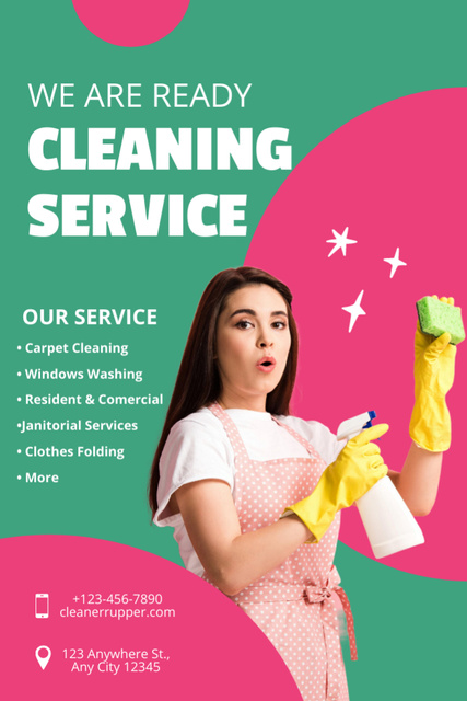 Szablon projektu Top-notch Cleaning Services Promotion With List Of Advantages Flyer 4x6in