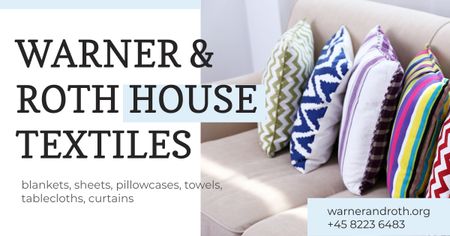 Soft multi-colored pillows on the sofa Facebook AD Design Template