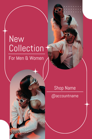 Plantilla de diseño de Nueva colección de moda para hombre y mujer Pinterest 