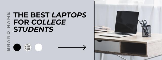 Selling the Best Laptops for College Students Facebook Video cover Design Template