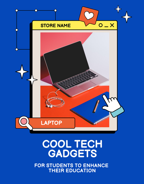 Sale Offer of Gadgets for Students with Laptop Poster 22x28in – шаблон для дизайну