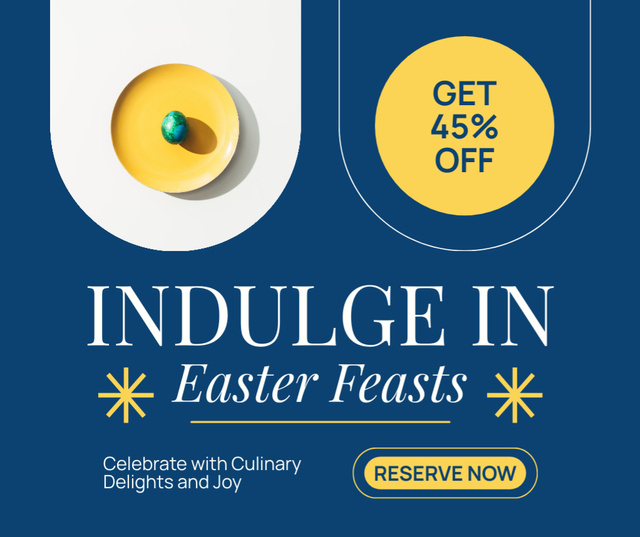 Ontwerpsjabloon van Facebook van Discount Offer on Easter Feast