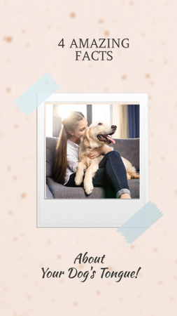 Girl playing with Cute Dog Instagram Story Design Template