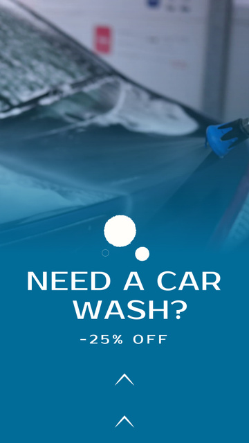 Discount For Car Wash Services In Blue Instagram Video Story Tasarım Şablonu
