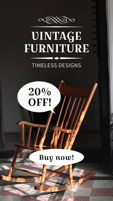 Timeless Furniture With Discount And Rocking Chair At Antique Store TikTok Video Design Template