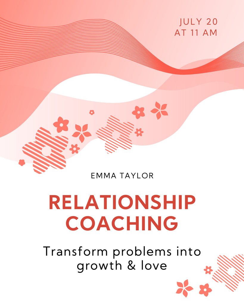 Designvorlage Relationship Coaching Lecture Offer für Poster 16x20in