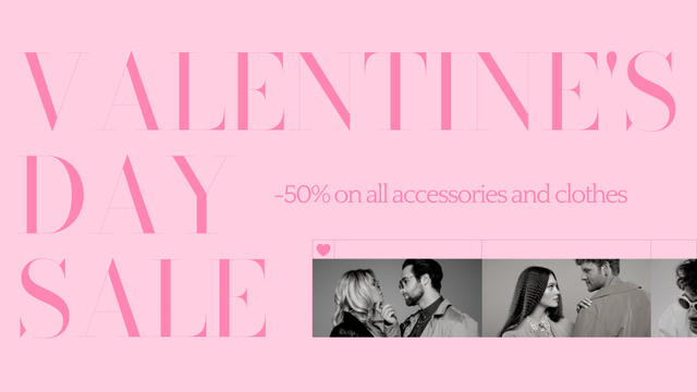 Modèle de visuel Charming February 14th Sale with Couple in Love - FB event cover