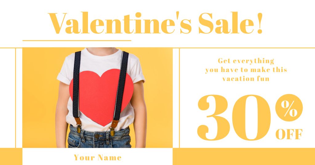 Valentine's Day Sale Offer on All Items Facebook AD Tasarım Şablonu