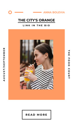 Template di design Donna per l'arancia della food court Instagram Story