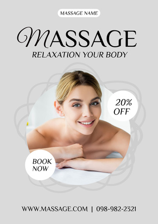 Massagem relaxante e cuidados com o corpo Poster Modelo de Design